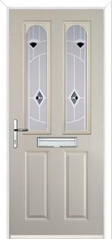 2 Panel 2 Arch Murano Composite Front Door in Cream