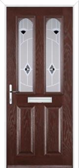 2 Panel 2 Arch Murano Composite Front Door in Darkwood