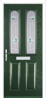 2 Panel 2 Arch Murano Composite Front Door in Green
