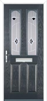 2 Panel 2 Arch Murano Composite Front Door in Anthracite Grey