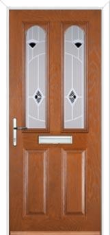2 Panel 2 Arch Murano Composite Front Door in Oak