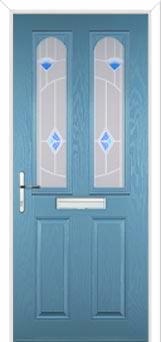 2 Panel 2 Arch Murano Composite Front Door in Pastel Blue