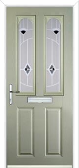 2 Panel 2 Arch Murano Composite Front Door in Pebble Grey