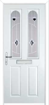 2 Panel 2 Arch Murano Composite Front Door in White