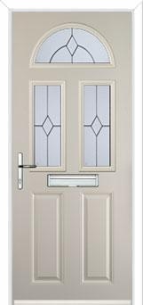 2 Panel 2 Square 1 Arch Classic Composite Front Door in Cream