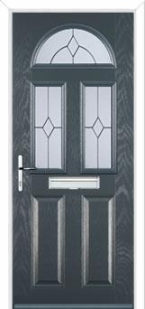 2 Panel 2 Square 1 Arch Classic Composite Front Door in Anthracite Grey