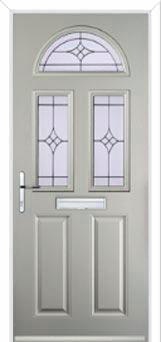 2 Panel 2 Square 1 Arch Elegance Composite Front Door in Agate Grey