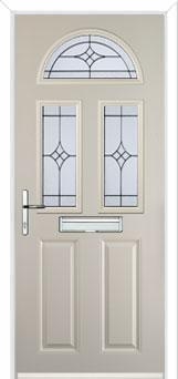 2 Panel 2 Square 1 Arch Elegance Composite Front Door in Cream