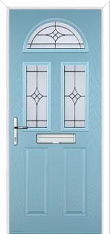 2 Panel 2 Square 1 Arch Elegance Composite Front Door in Duck Egg Blue