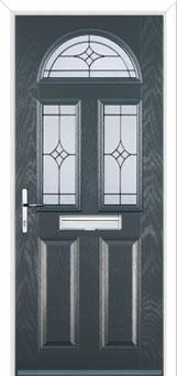 2 Panel 2 Square 1 Arch Elegance Composite Front Door in Anthracite Grey