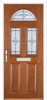 2 Panel 2 Square 1 Arch Elegance Composite Front Door in Oak