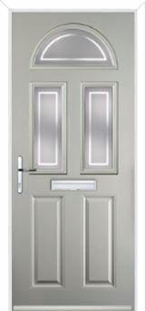 2 Panel 2 Square 1 Arch Enfield Composite Front Door in Agate Grey