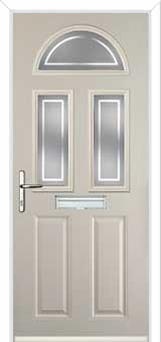 2 Panel 2 Square 1 Arch Enfield Composite Front Door in Cream