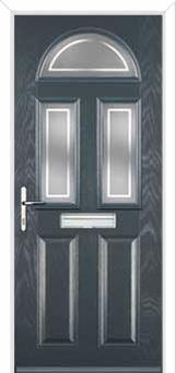 2 Panel 2 Square 1 Arch Enfield Composite Front Door in Anthracite Grey