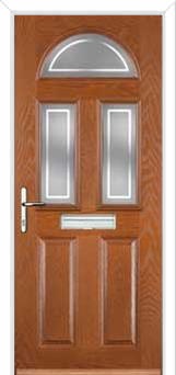 2 Panel 2 Square 1 Arch Enfield Composite Front Door in Oak