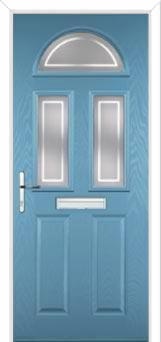 2 Panel 2 Square 1 Arch Enfield Composite Front Door in Pastel Blue