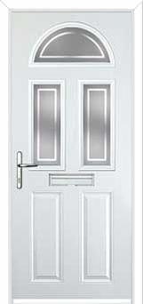 2 Panel 2 Square 1 Arch Enfield Composite Front Door in White