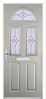 2 Panel 2 Square 1 Arch Finesse Composite Front Door in Agate Grey