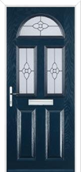 2 Panel 2 Square 1 Arch Finesse Composite Front Door in Dark Blue