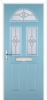 2 Panel 2 Square 1 Arch Finesse Composite Front Door in Duck Egg Blue
