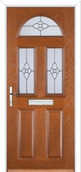 2 Panel 2 Square 1 Arch Finesse Composite Front Door in Oak