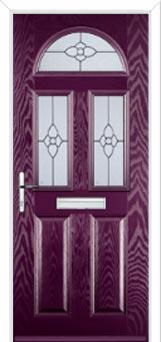 2 Panel 2 Square 1 Arch Finesse Composite Front Door in Purple Violet