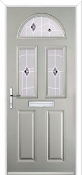 2 Panel 2 Square 1 Arch Murano Composite Front Door in Agate Grey