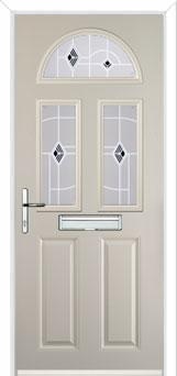 2 Panel 2 Square 1 Arch Murano Composite Front Door in Cream