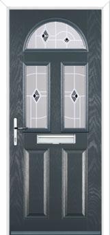 2 Panel 2 Square 1 Arch Murano Composite Front Door in Anthracite Grey