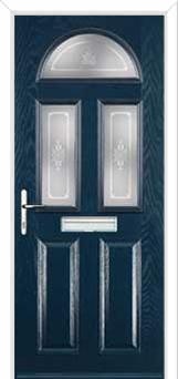 2 Panel 2 Square 1 Arch Staxton Composite Front Door in Dark Blue