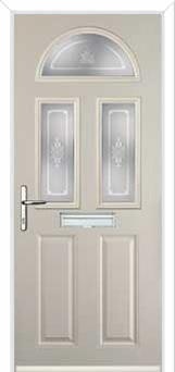 2 Panel 2 Square 1 Arch Staxton Composite Front Door in Cream