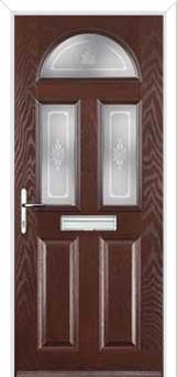 2 Panel 2 Square 1 Arch Staxton Composite Front Door in Darkwood