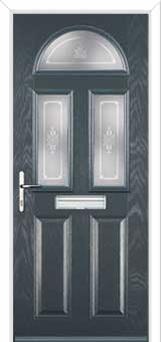 2 Panel 2 Square 1 Arch Staxton Composite Front Door in Anthracite Grey