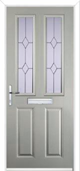 2 Panel 2 Square Classic Composite Front Door in Agate Grey