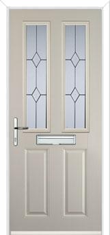 2 Panel 2 Square Classic Composite Front Door in Cream