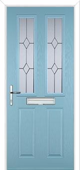 2 Panel 2 Square Classic Composite Front Door in Duck Egg Blue