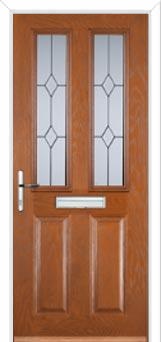 2 Panel 2 Square Classic Composite Front Door in Oak