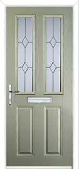 2 Panel 2 Square Classic Composite Front Door in Pebble Grey