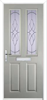 2 Panel 2 Square Elegance Composite Front Door in Agate Grey