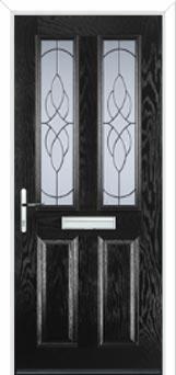 2 Panel 2 Square Elegance Composite Front Door in Black