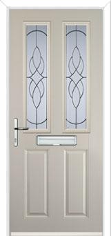 2 Panel 2 Square Elegance Composite Front Door in Cream