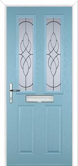 2 Panel 2 Square Elegance Composite Front Door in Duck Egg Blue