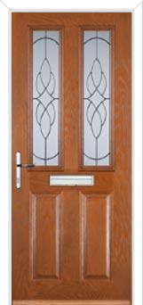 2 Panel 2 Square Elegance Composite Front Door in Oak