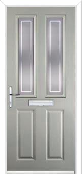 2 Panel 2 Square Enfield Composite Front Door in Agate Grey