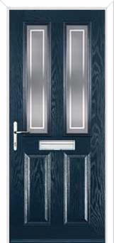 2 Panel 2 Square Enfield Composite Front Door in Dark Blue