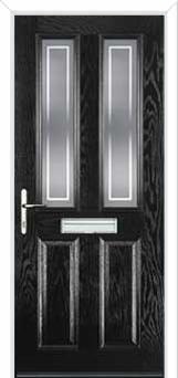 2 Panel 2 Square Enfield Composite Front Door in Black