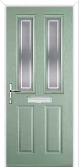 2 Panel 2 Square Enfield Composite Front Door in Chartwell Green