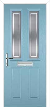 2 Panel 2 Square Enfield Composite Front Door in Duck Egg Blue