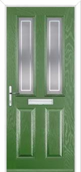 2 Panel 2 Square Enfield Composite Front Door in Fern Green