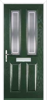 2 Panel 2 Square Enfield Composite Front Door in Green